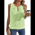 thumbnail image 3 of Camisola Informal con Bordado de Ojales para Mujer, Holgada, Sin Mangas, Cómoda y para Verano. Amarillo-Verde S, 3 of 9