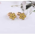 thumbnail image 3 of Clip on 1" small gold, red, yellow, white or pink dangle flower earrings, 3 of 5