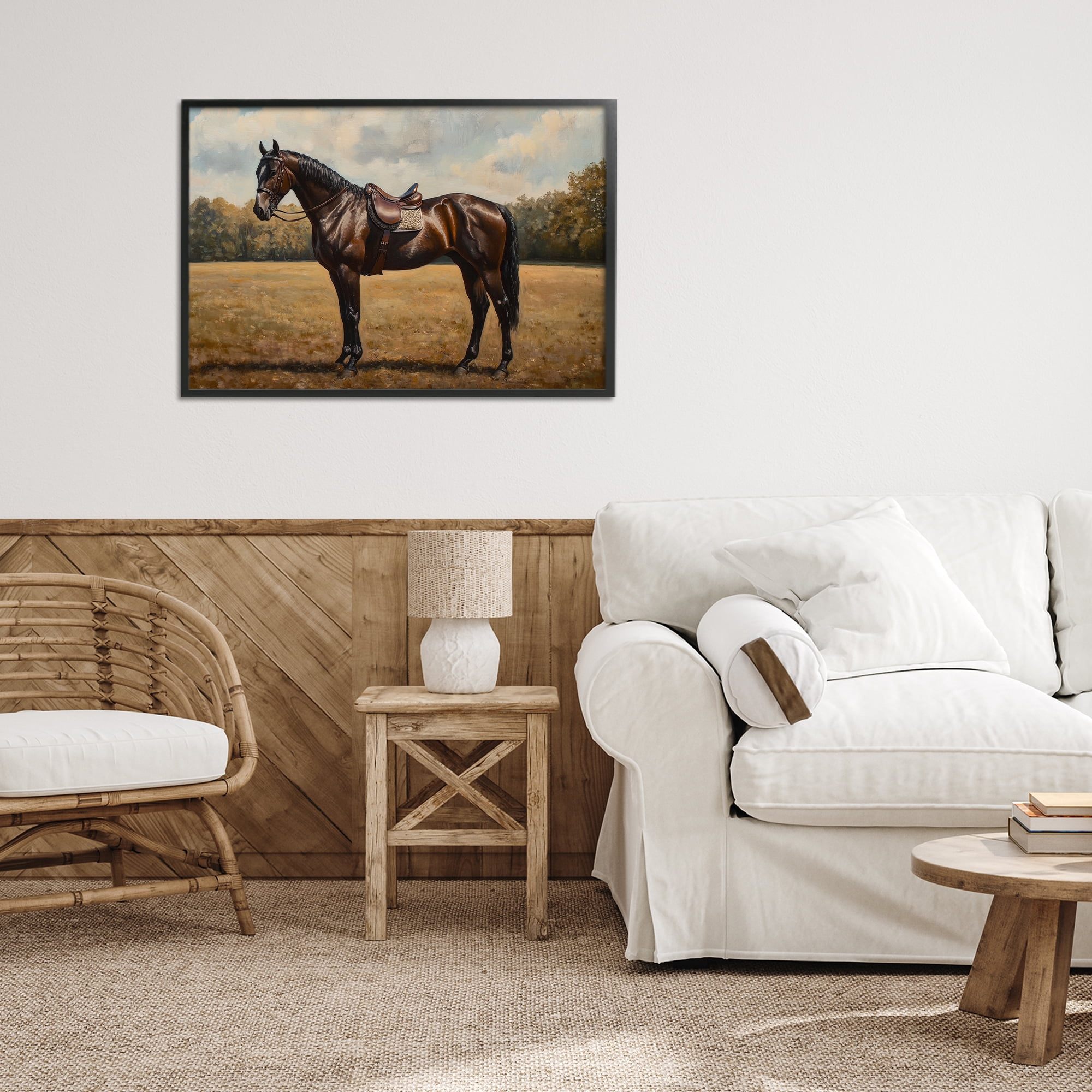 Stupell Industries Dark Brown Pony Portrait Black Framed Giclee Art, design by Petal Prints Design