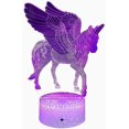 thumbnail image 1 of Unicorn Night Light Girls Birthday Gift, 3D Novelty Unicorn Lamp 16 Colors Remote Control LED Night Lighting Lamp, Kids Girls Room Decor Lightin, 1 of 5