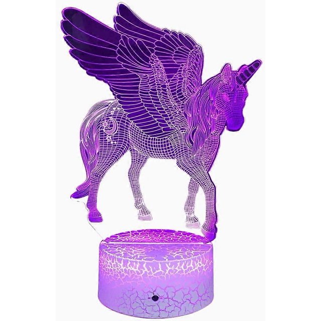 Unicorn Night Light Girls Birthday Gift, 3D Novelty Unicorn Lamp 16 Colors Remote Control LED Night Lighting Lamp, Kids Girls Room Decor Lightin