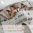 thumbnail image 4 of Christmas Gnome Bedding Duvet Cover Set Full Size 4 Pieces Red Green Winter Dwarfs Xmas Retro Linen Bedding Set with Zipper Closure, 1 Comforter Cover 86x86 Inches 1 Flat Sheet & 2 Pillow Cases, 4 of 7