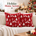 thumbnail image 5 of LOMYOLO Christmas Throw Pillow Covers Set of 2, 18x18IN Chenille Double Side Xmas Decorative Pillow Covers Soft Farmhouse Holiday Cushion Covers for Sofa Couch Bed, Christmas Tree Reindeer Snowflake, 5 of 8
