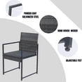 thumbnail image 4 of PORKISS 9 Piece Patio Furniture Set, Outdoor Wicker Sectional Set with Rattan Chairs, Modern Dining Table Set with Glass Table Top and Cushions, Grey, 4 of 12