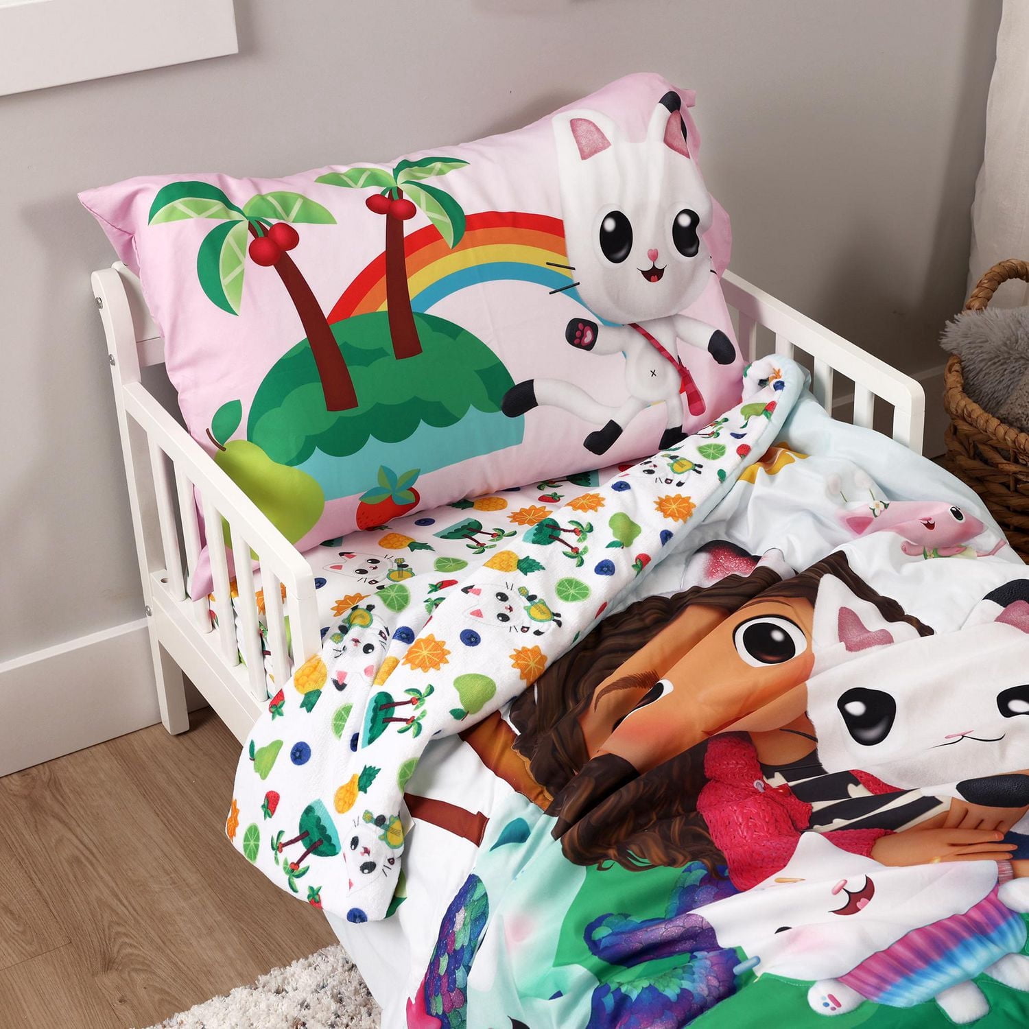 Couverture Polaire Gabby's Dollhouse 130x170cm - Douillette Enfants 100% Polyester - Rose