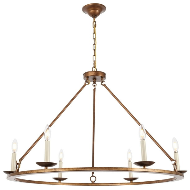 Elegant Lighting Ld6010d36 Maine 6 Light 36" Wide Taper Candle