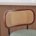 thumbnail image 4 of LEGAHOME Bar Stools set of 2, 26” Swivel Counter Height Bar Stools with Cane Rattan Back and Linen Seat, Modern Farmhouse Bar Stools for Kitchen Island, Bar, Dining Room, Walnut + Green, 4 of 9