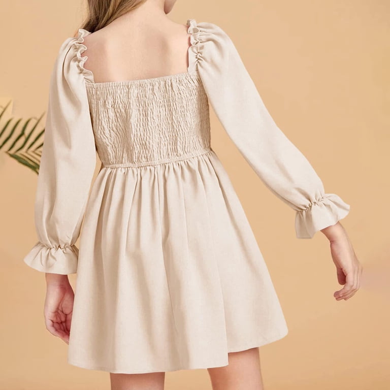 gljltg Squares Neck Lantern Sleeve Ruffled Big Swings Dress High Waist Lace Dress For Ages 3-10 Years Old Summer Beach Dress For Girl Sundresses For gljltg Squares Neck Lantern Sleeve Ruffled Big Swings Dress High Waist Lace Dress For Ages 3-10 Years Old Summer Beach Dress For Girl Sundresses For