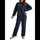 thumbnail image 3 of Pijama de 2 Piezas para Mujer, Conjunto de Ropa de Estar por Casa, Suéter de Punto, Cuello Redondo, Larga, Conjuntos Peludos Azul Marino L, 3 of 8