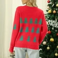 thumbnail image 4 of zaveiop Christmas Tree Sweaters for Women Cute Fuzzy Funny Wintertime and Holiday Parties Knitted Pullover Sweater (Red, XL), 4 of 7