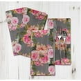 thumbnail image 6 of S4Sassy Gray Stripe & Ranunculus Floral Printed Napkin Basic Everyday Use Table Linen Dinning Set 18 x 18"(Pack of 6), 6 of 7