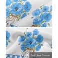 thumbnail image 6 of Blue Flower Plaid Linen Curtain Valance for Bedroom/Bathroom/Kitchen/Living/Dining Room Window,Spring Summer Floral Lattice Pastoral Country Pocket Topper Drapes Decorative Cafe Drapery 60"x18", 6 of 6