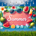thumbnail image 5 of Tropical Theme Summer Banner Decorative Design Beach Party Ice Cream Fruits for Holiday Celebration Outdoor Gathering Summer Events, 5 of 7