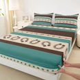 thumbnail image 4 of jejeloiu Rustic Western Horseshoe Full Size Sheets Kids,Vintage Cowboy Print Bed Sheets,4-Piece, 4 of 6