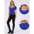 thumbnail image 2 of DARING DIVA Sweetheart Neck Puff Sleeve Lace-up Blouse S Royal Blue, 2 of 7