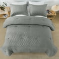 thumbnail image 3 of JML Tufted Twin Comforter Set 2 Pieces, Jacquard Boho Tufts Bedding Set - All Season Duvet and 1 Pillow Sham Bed Sets, Dark Gray, 3 of 7