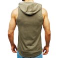 thumbnail image 6 of Utoimkio Men's Sleeveless Hooded Vest Classic Stretchy Slim Fit Hooded Jacket Solid Casual Coat for Men, 6 of 7