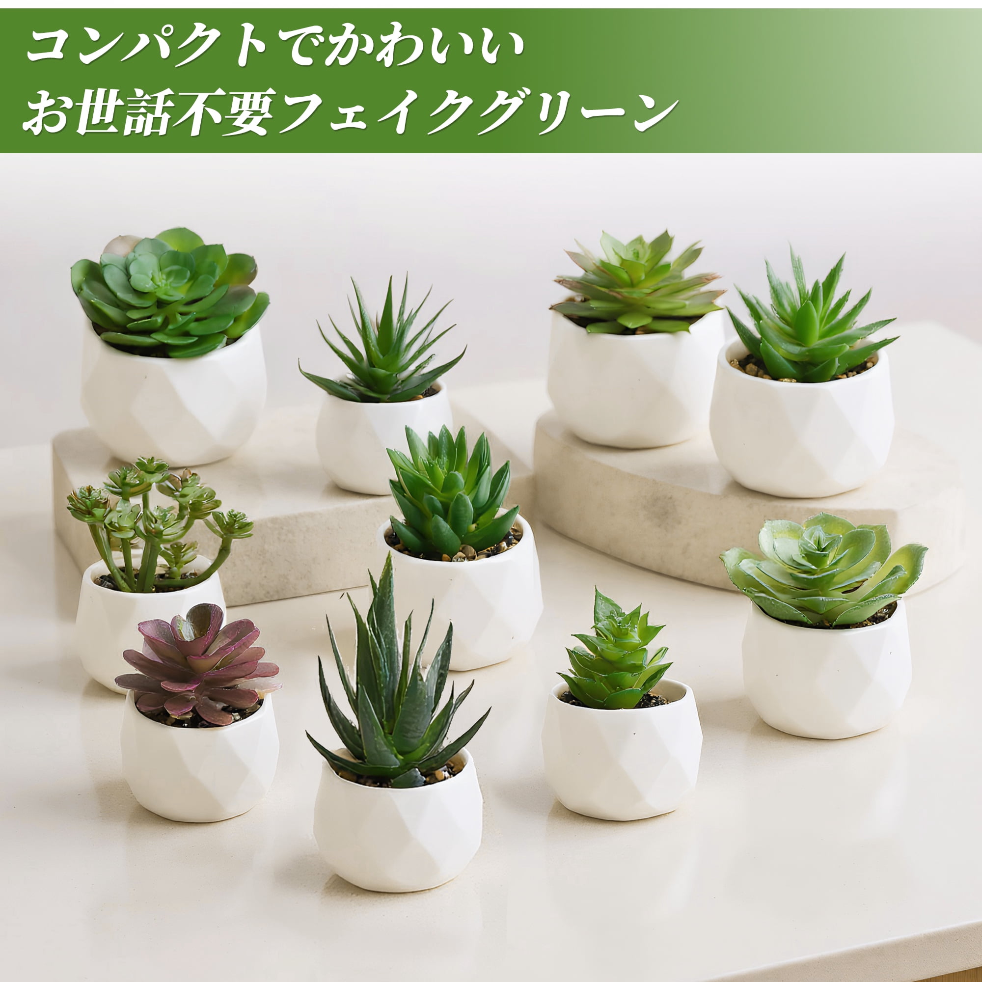 Unique Bargains Fake Succulent Plant Office Desk Decor Accessories Plant Type 10