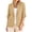 #0261-Khaki, variant on Blazer for Women Lapel Collar 3/4 Roll Cuff Sleeve Single Button Front Plain Smooth Woven Blazer Straight Fit Elegant Business Casual Tops for Women