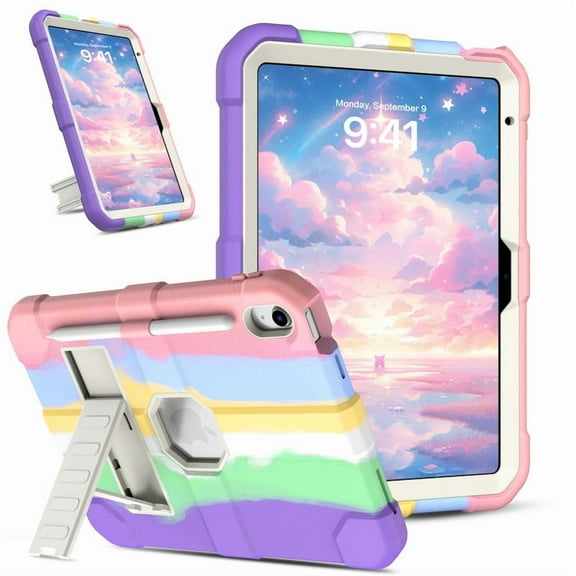 GAOBAO Kids Friendly Case for iPad (A16) 11th Generation 11 Inch (2025), iPad 10th Generation 10.9 Inch (2022), Fully-Body Rugged Heavy Duty Shockproof Protective Case with Kickstand