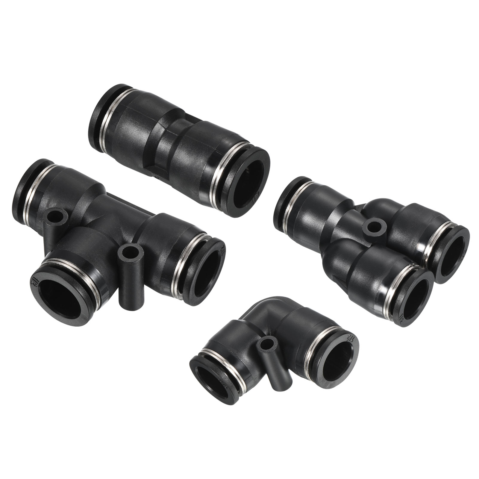 Uxcell 1/2" Push to Connect Fitting Kit 2 Tee 2 Splitters 2 Elbows 2