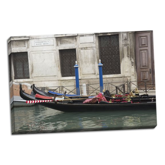 Gango Home Decor Venice Gondolas I by George Johnson (Ready to Hang); One 36x24in Hand-Stretched Canvas