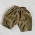thumbnail image 2 of Toddler Pants Kids Breathable Slim Quarter Pants Casual Unisex Khaki 18-24 Months, 2 of 6