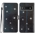thumbnail image 1 of Compatible avec Google Pixel 6A Étui Portefeuille Pailleté avec Poche pour Carte Couverture Rabattable, 1 of 5