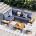 thumbnail image 2 of ELPOSUN Patio L Shaped Conversation Sectional Sofa Set with Coffee Table, 5 Pieces Patio Furniture Seating Group with Side Table for Backyard Garden, Navy, 2 of 6