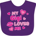 thumbnail image 3 of Inktastic Valentine's Day My Gigi Loves Me Hearts and Lips Boys or Girls Baby Bib, 3 of 4