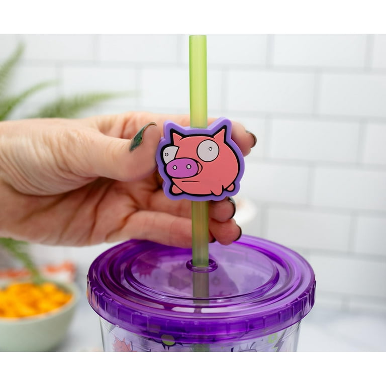 Invader Zim GIR Plastic Carnival Cup With Lid and Straw Topper