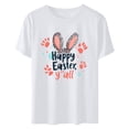 thumbnail image 5 of Ichuanyi Easter Shirts for Women Funny Bunny Face Graphic Print Rabbit T Shirt Summer Casual Short Sleeve Festival Holiday Tee Tops, 5 of 5