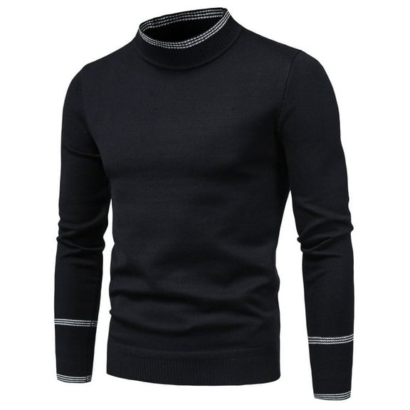 adviicd Top Sweater Pullover Half Knitted Solid Turtleneck Men's Pullover Sweater Men's Sweaters Mens plus Size Coat