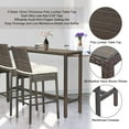 thumbnail image 5 of Outdoor Bar Table Patio Bar Height 55" Long Outdoor Console Table Hot Tub Tall Wicker High Top Pub Serving Table Narrow Sofa Sideboard Table Brown, 5 of 7