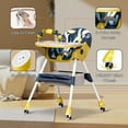 thumbnail image 6 of HAOUUCYIN 4-in-1 Baby High Chair, Portable Dining Chairs Eat & Play with Double-Layer Dinner Plate and Toy Rack, for 0-36 Months, Yellow, 6 of 9