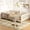 Beige, variant on Bellemave Twin Size Floor Bed with Bookshelf, Wood Montessori Beds with Slats and Safety Guardrail, Low Profile Twin Bed Frame with Fence, No Box Spring Needed (Beige)