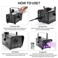 thumbnail image 5 of Fog Machine,Smoke Machine with 13 Colorful LED Lights,500W and 3000CFM Smoke Sprayer with Remote,Outdoo&Indoor Fogger for Halloween,Party and Stage Effect, 5 of 7
