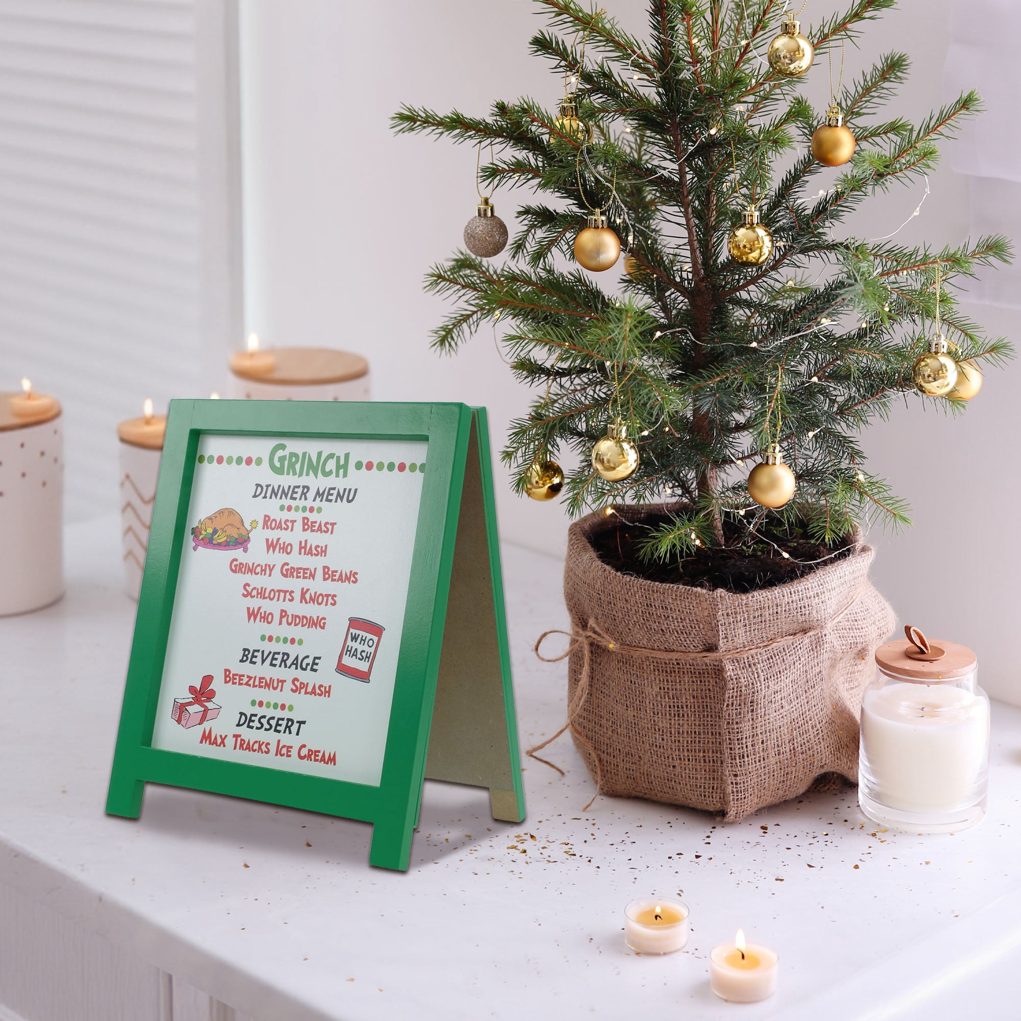 Dr. Seuss The Grinch Bistro Sign, MDF, 9 inch