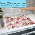 thumbnail image 5 of Large Dish Drying Mat for Kitchen Counter,18"X24" Retro Red Rose Flowers Super Absorbent Reversible Microfiber Dish Drying Mat Dish Drainer Mat,Dishes Mat Drying Pad for Kitchen Countertop Coffee Bar, 5 of 7