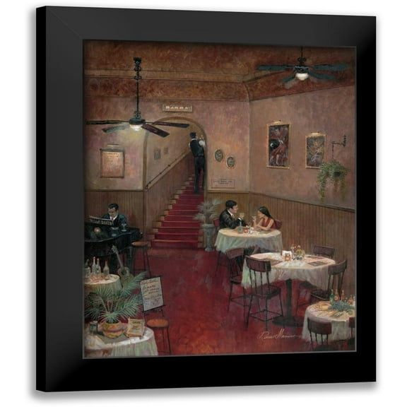 Manning, Ruane 12x14 Black Modern Framed Museum Art Print Titled - Romantic Interlude