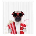 thumbnail image 3 of Ambesonne Pug Shower Curtain, Dog Going to the Movies, 69"Wx75"L, Cream Red Black, 3 of 5