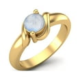 thumbnail image 2 of 5MM Round Shape Genuine Moonstone 925 Sterling Silver Gold Vemreil Women Valentines Day Gifts Ring, 2 of 3
