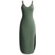 thumbnail image 1 of TaTaai Women's Casual Solid Color Round Neck Sleeveless Cami Loose Dress Button Front Side Slit Midi Calf Dress Soft Lightweight Comfortable for All Seasons Daily Wear Gift, 1 of 2