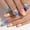 colorful, variant on Press On Nails Pink Diamond Acrylic Short Fake Nails Design Stick On Nails Tips, Glue On Nails False Nails For Women Nail Kit