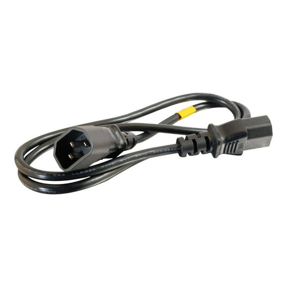 C2G 03120 18 AWG Computer Power Cord Extension - IEC320C14 to IEC320C13, TAA Compliant, Black (3 Feet, 0.91 Meters)
