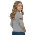 thumbnail image 5 of CCRFTGI 4th of July Tops for Child Girls 10-12 USA Shirts 3/4 Sleeve 250 anniversary&nbsp;usa flag Summer Patriotic T-Shirts 1776 Festival Girls Clothes Tee Top Gray 3-4 Years, 5 of 5