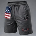 thumbnail image 3 of Rove Studio Men’s Patriotic USA Flag Print Shorts, Lightweight Breathable Athletic Gym Shorts with Side Pockets Dark Gray XL, 3 of 4