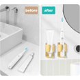 thumbnail image 4 of Electric Toothbrush Holder, 304 Stainless Steel Wall Mounted Self Adhesive Storage Organizer Stand Rack for Electric Toothbrush, Toothpaste, Facial Cleanser (Golden 4 Pack), 4 of 7
