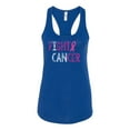 thumbnail image 2 of Fight Cancer Ribbon Ladies Racerback Tank Top, Royal, Medium, 2 of 3