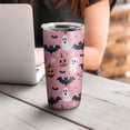 thumbnail image 4 of 20oz Tumblers Cute Pumpkin Ghost Halloween Pattern Stainless Steel Vacuum Insulated Double Wall Travel Tumbler Cups Mug with Lid and Straw,Cleaning Brush for Cold & Hot Drinks, 4 of 7